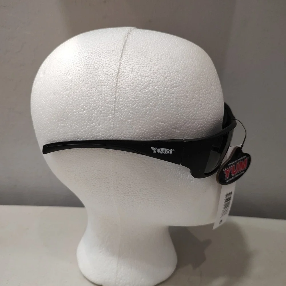 Yum Pradco Polarized UV Matte Black Fishing Sunglasses‎ Framed Black Lens